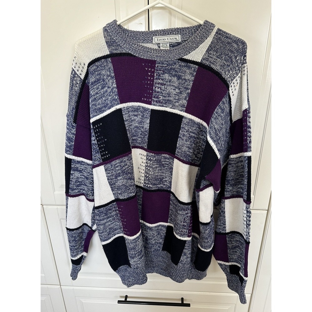 Mens Sweater Izod Cable Knit Sweaters Multicolors,   Size XL Cotton